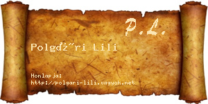 Polgári Lili névjegykártya